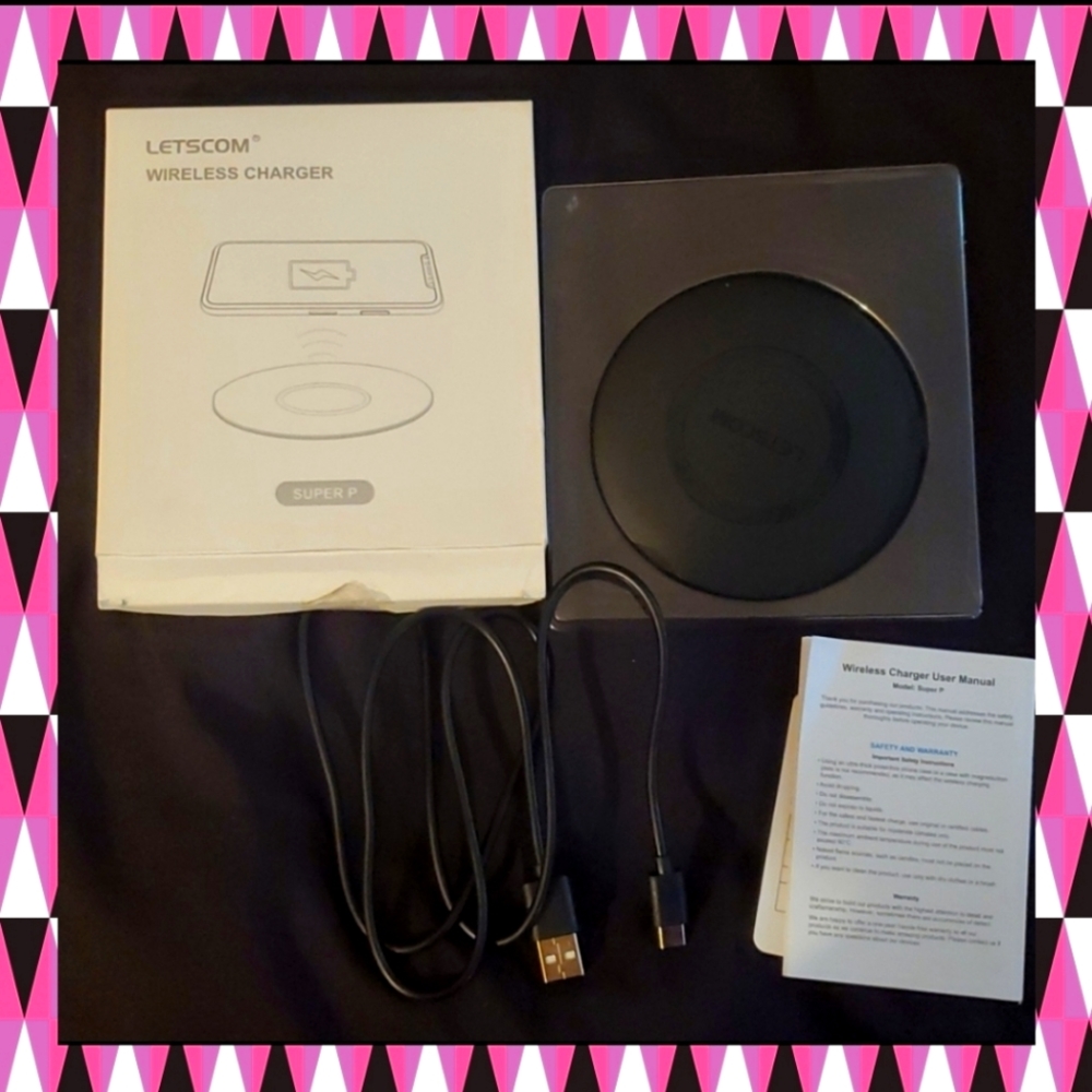 LETSCOM Super P Ultra Slim Wireless Charger, Qi-Certified 15W Max
